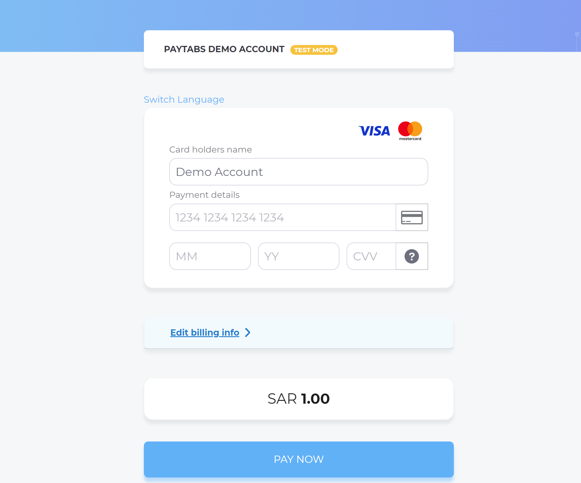 payment page view